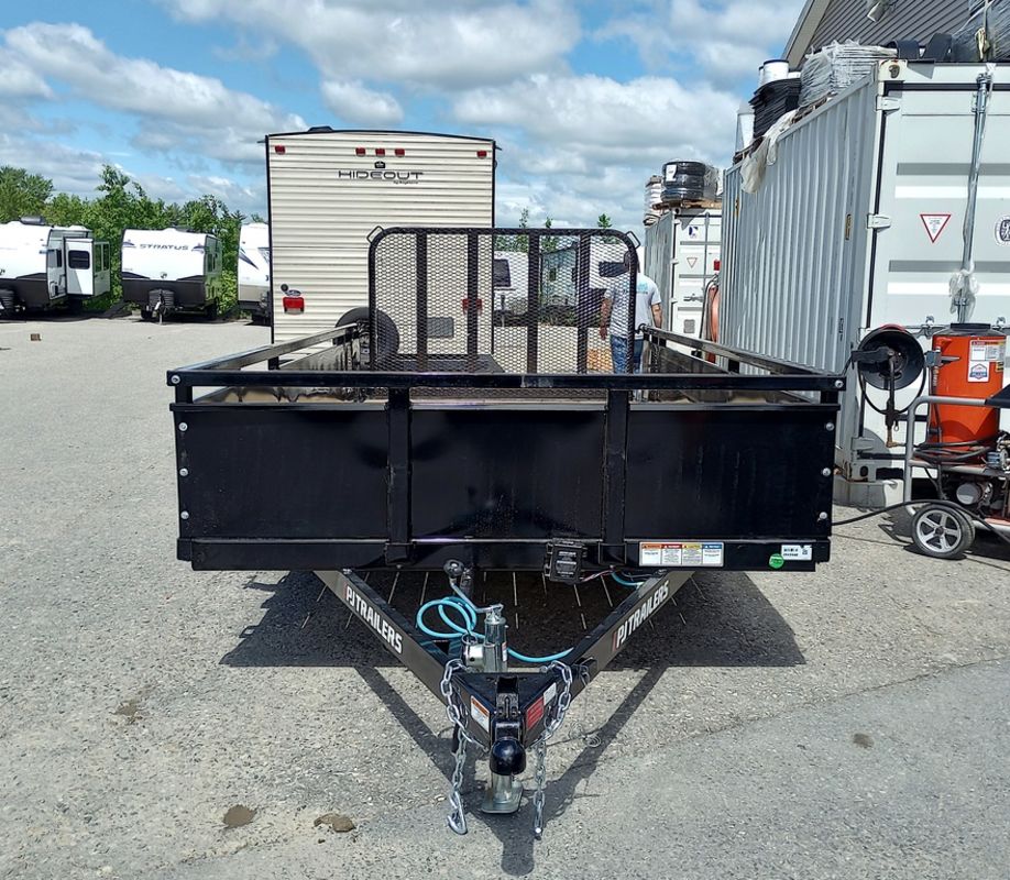 2024 PJ Trailers 7×14 7K Powder Coated Open Utility w/Rear Ramp Gate, Solid Metal Side Walls - Image 12