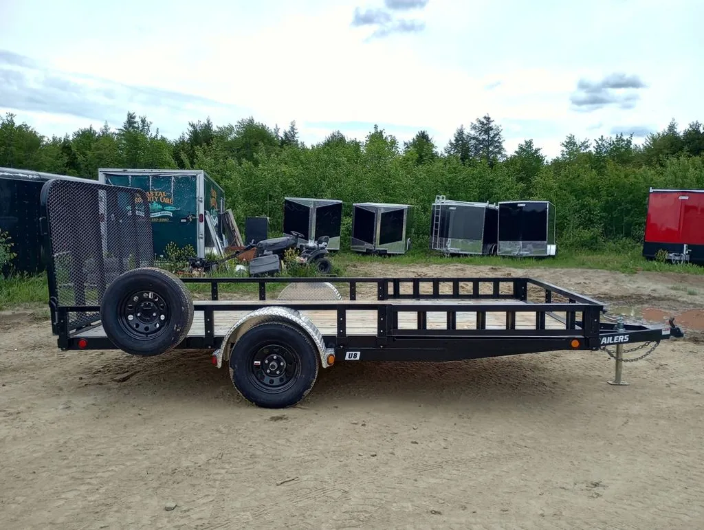 2024 PJ Trailers 7×14 Powder Coated Open Utility w/Rear Ramp Gate, ATV Side Loading Ramps - Image 4