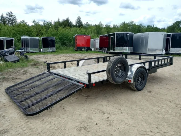 2024 PJ Trailers 7×14 Powder Coated Open Utility w/Rear Ramp Gate, ATV Side Loading Ramps - Image 2