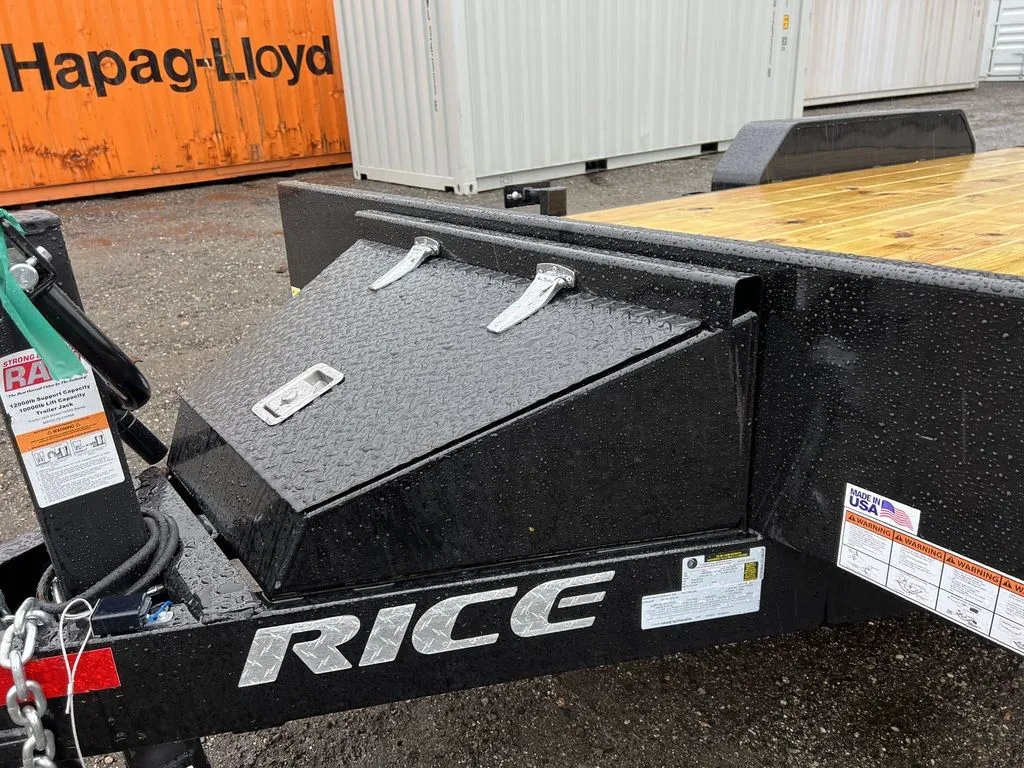 2024 Rice Trailers 7×16 10K Equipment Hauler w/D-Rings, Spare Mount, & Toolbox - Image 2